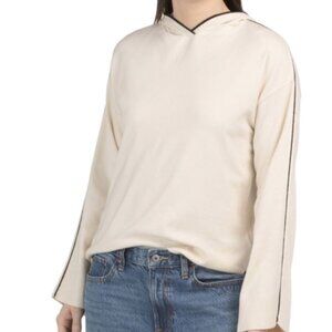 NWT MAX STUDIO LONDON Long Sleeve Hooded Pull Over Sweater